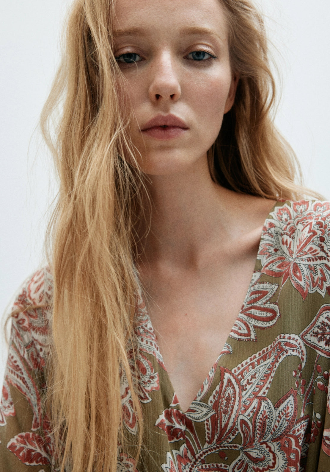 Floral Chiffon Midi Dress - Green