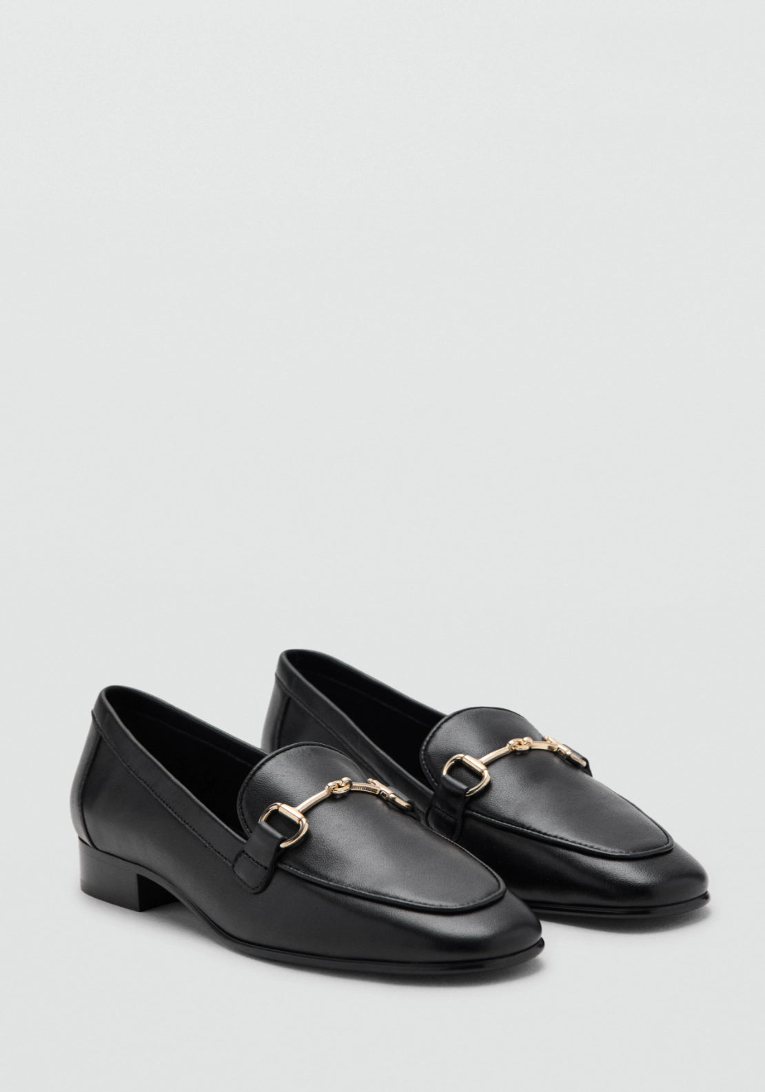 Leather Buckled Loafers - Black