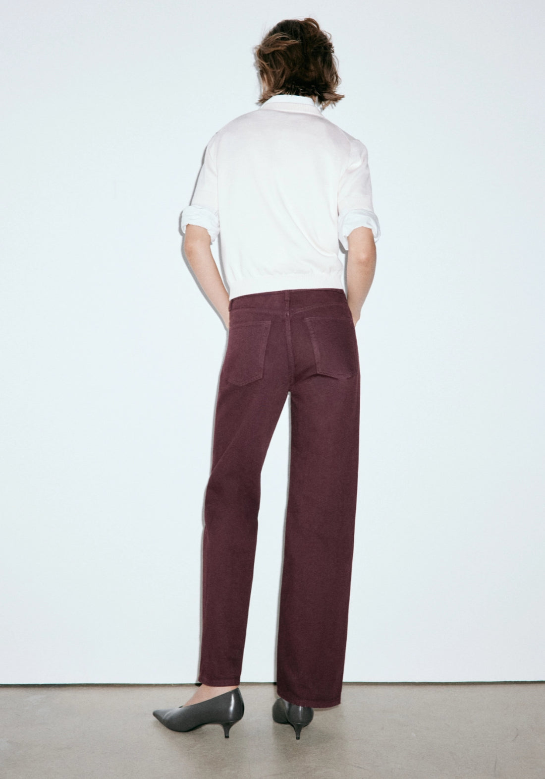 Miami Medium Rise Straight Fit Jeans - Burgundy