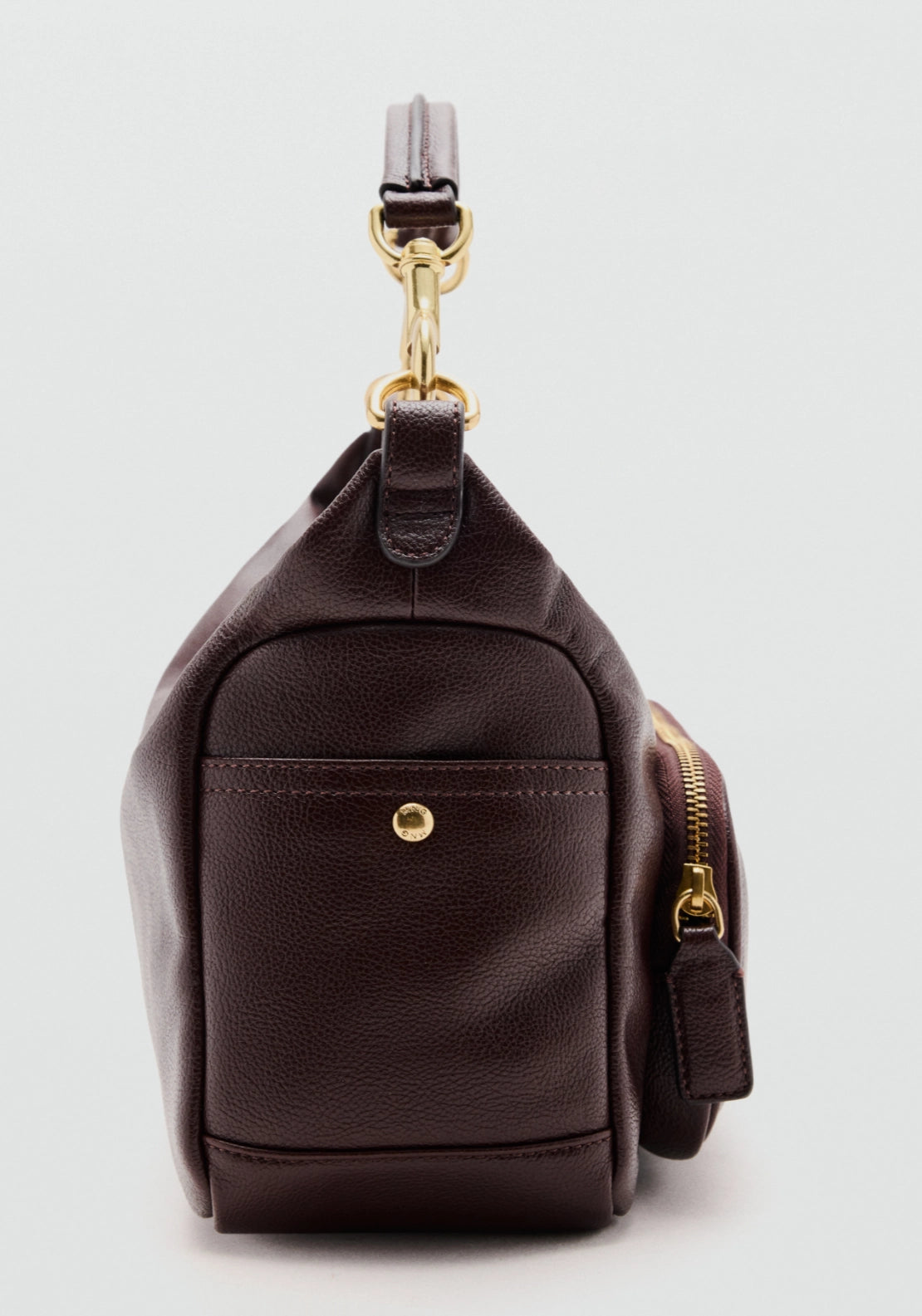 Shoulder Bag With Pocket - Burgundy