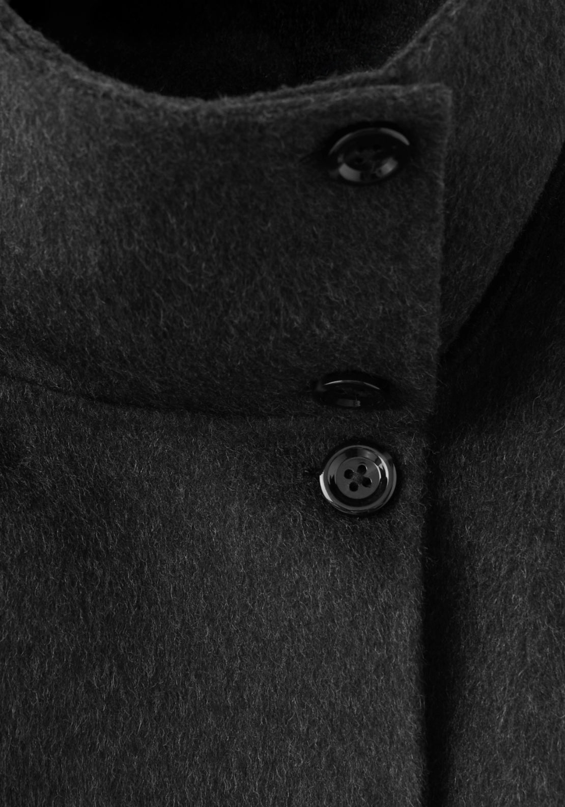 Wool Jacket With Funnel Neck - Grey