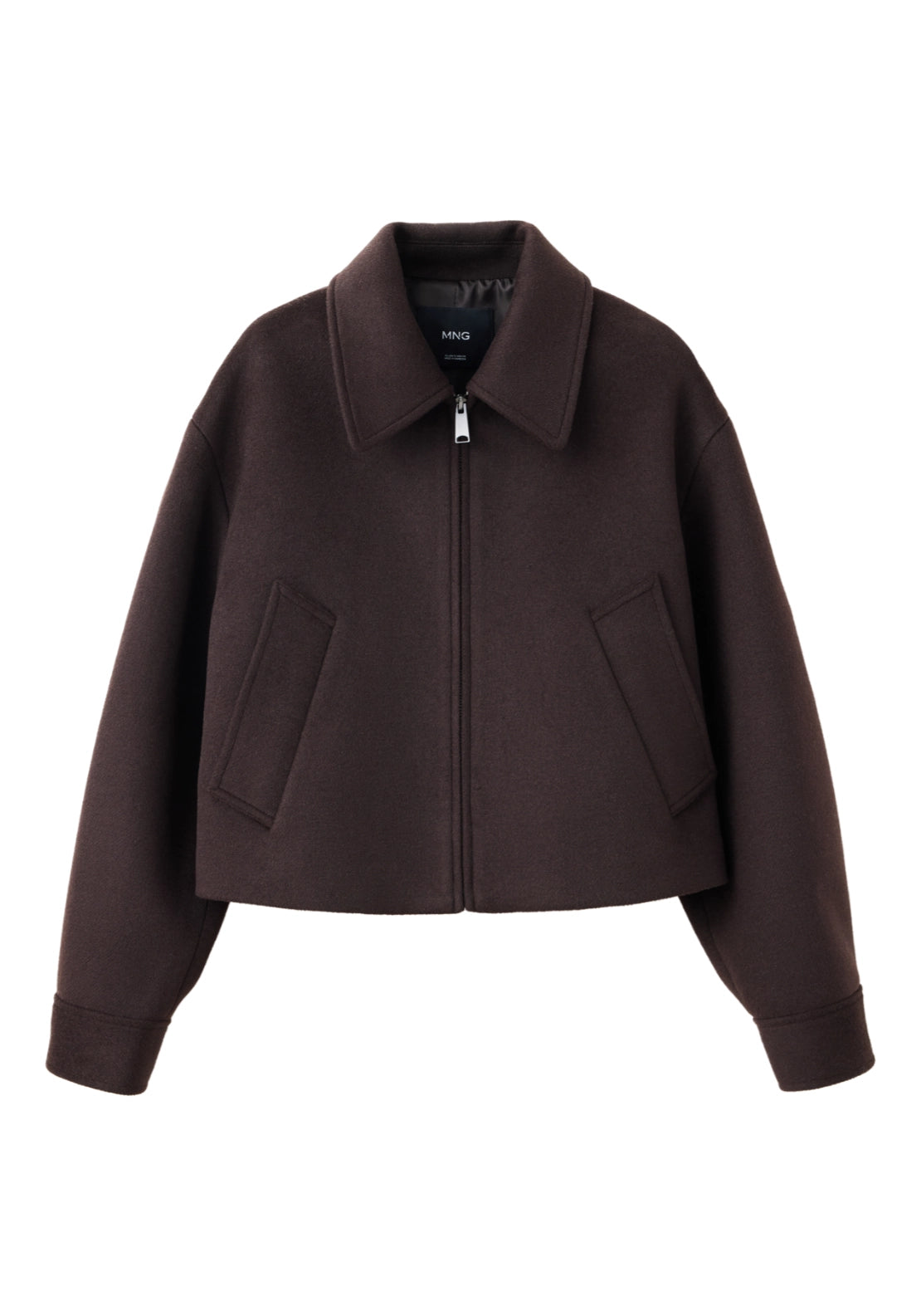 Wool Bomber Jacket - Brown