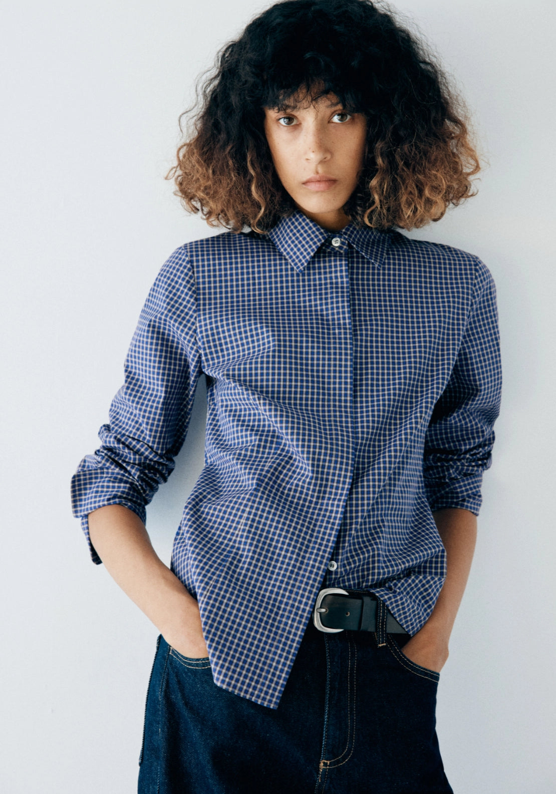 Fitted Cotton Shirt - Blue