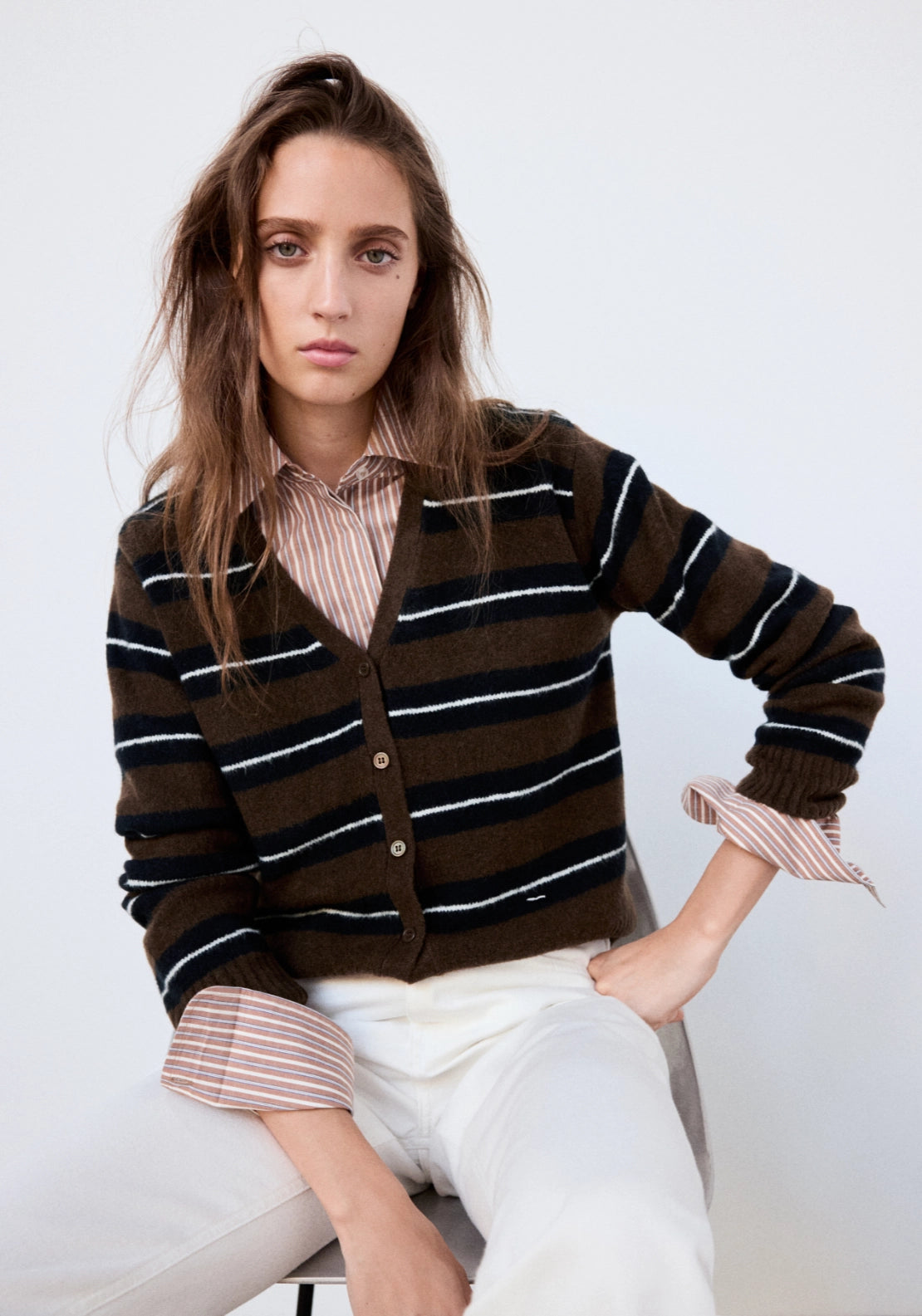 Knit Cardigan - Brown