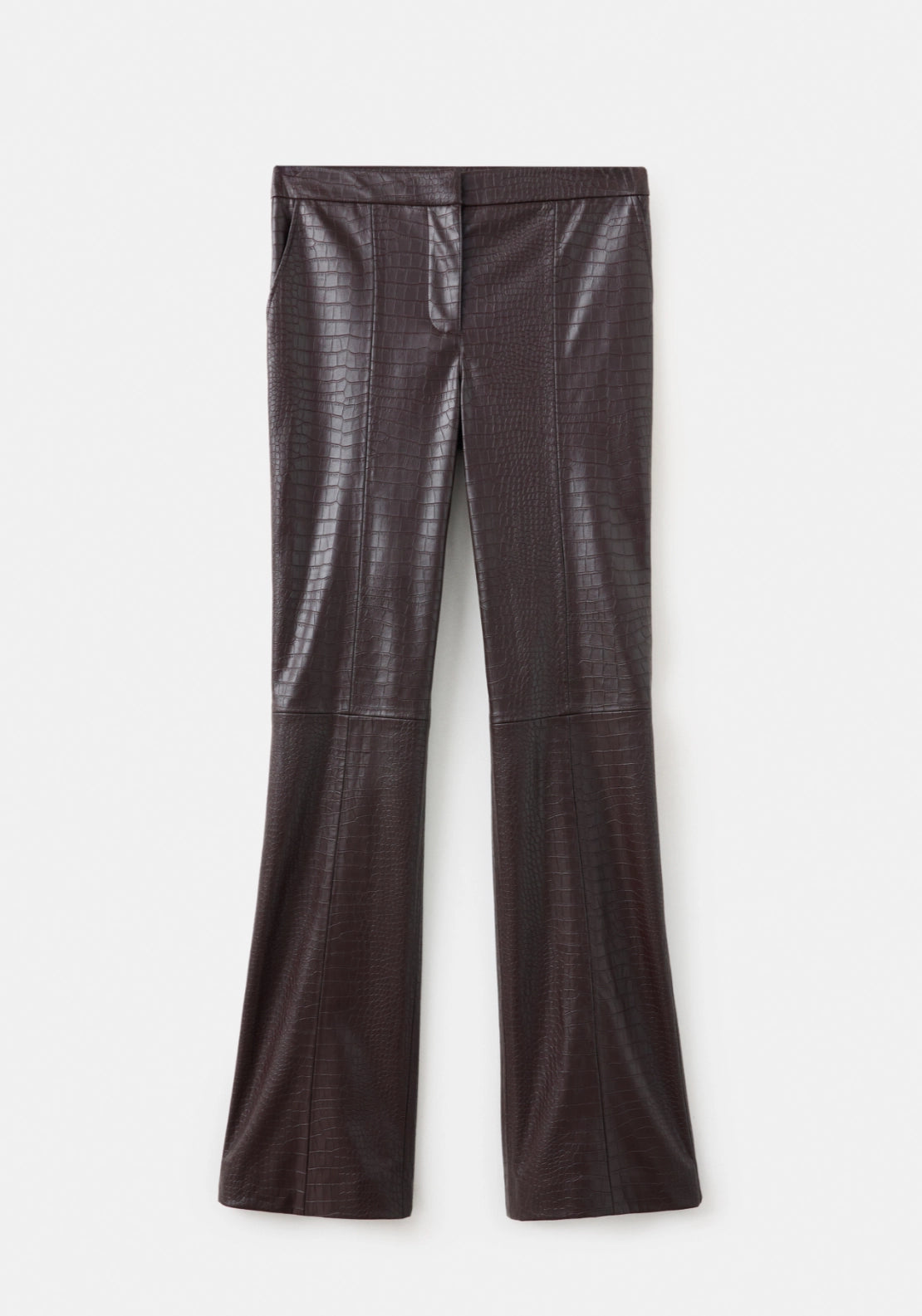 Crocodile Effect Trousers - Brown