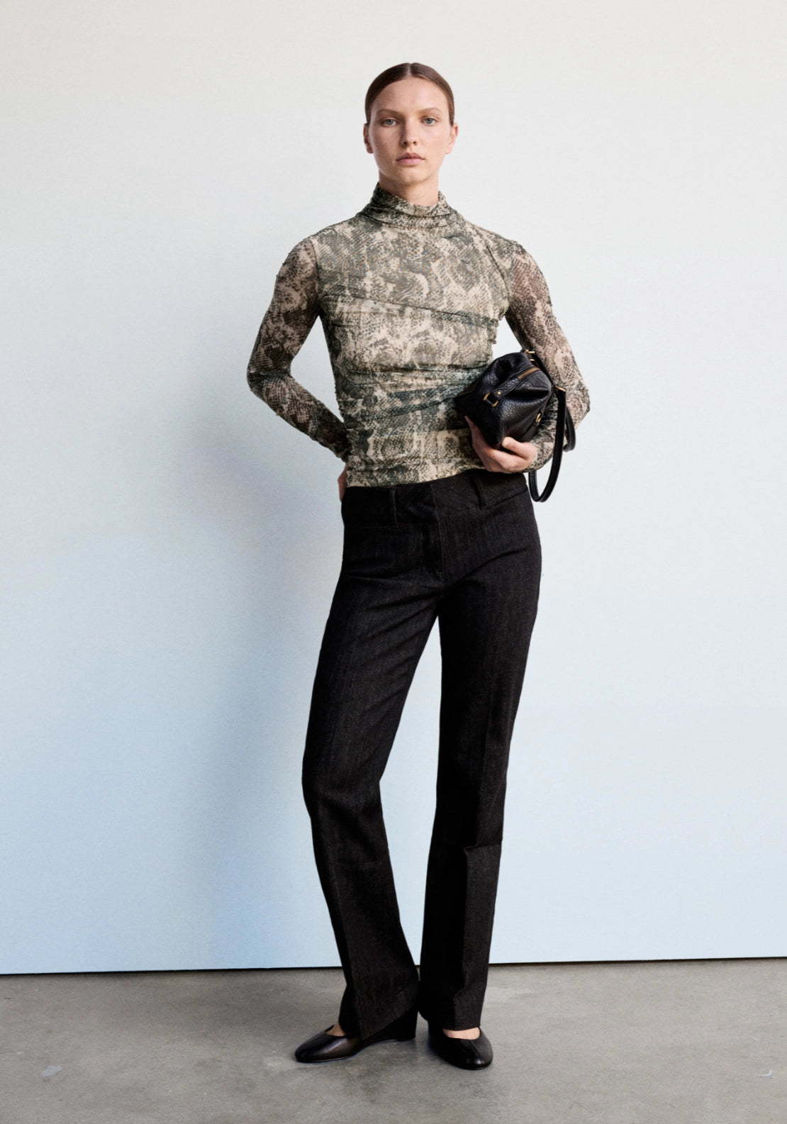 Top Long Sleeve Animal Print - Beige