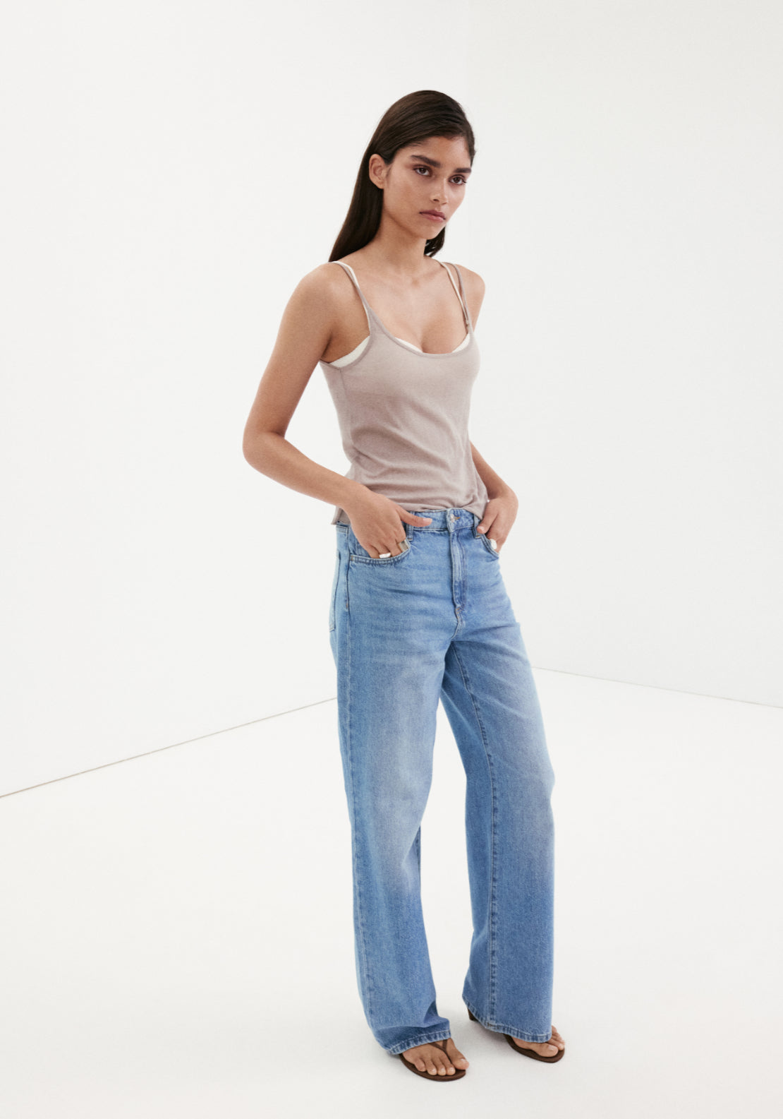 Danila High Waisted Wide Leg Jeans - Denim Blue
