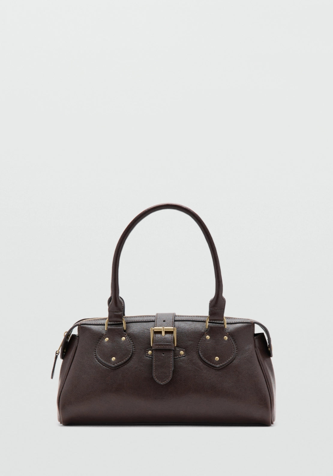 Large Bowling Bag With Buckle - Brown