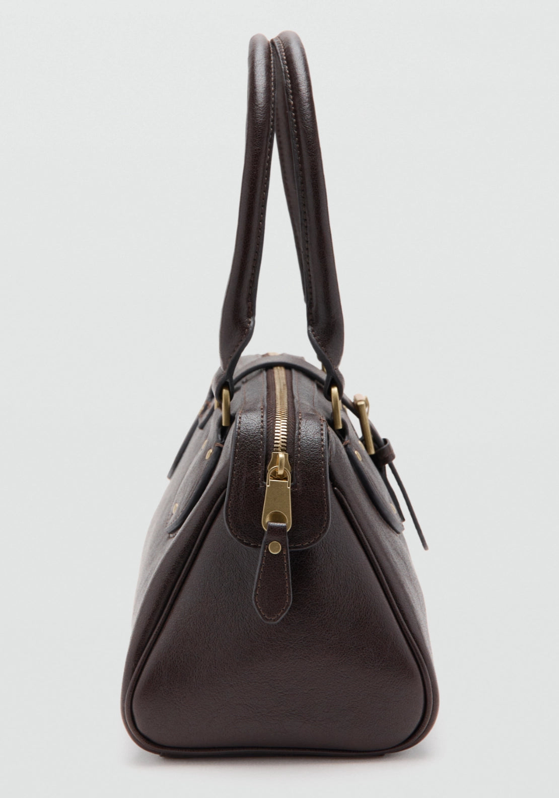 Large Bowling Bag With Buckle - Brown
