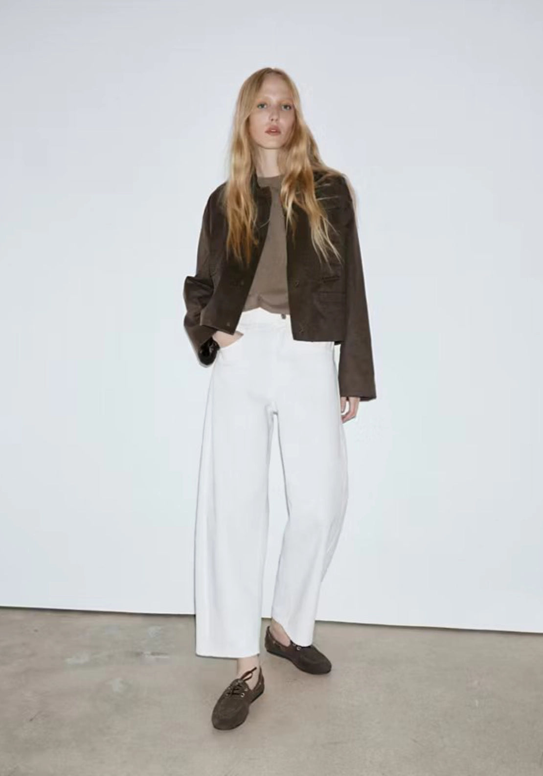 Balloon Crop Jeans - White