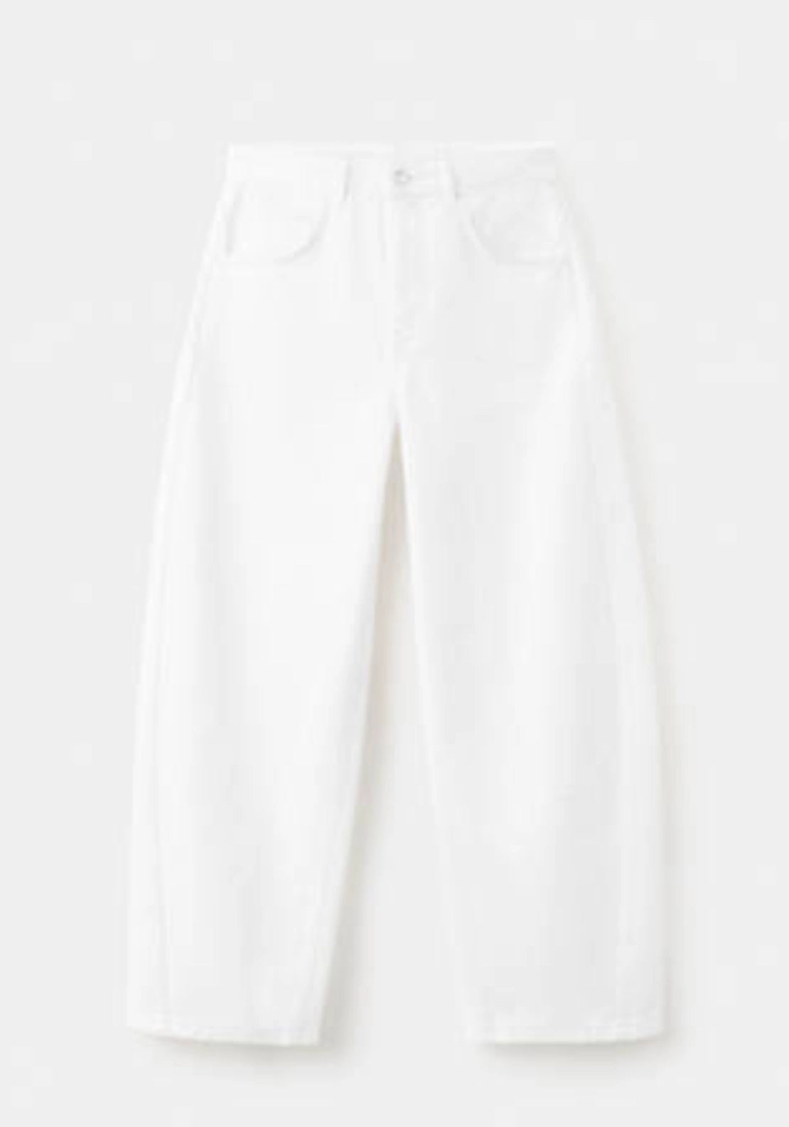 Balloon Crop Jeans - White