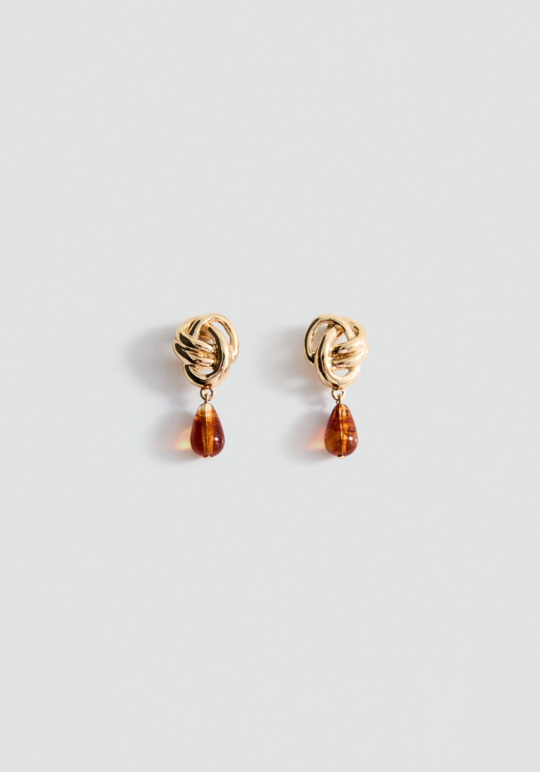 Amber Drop Earrings - Gold