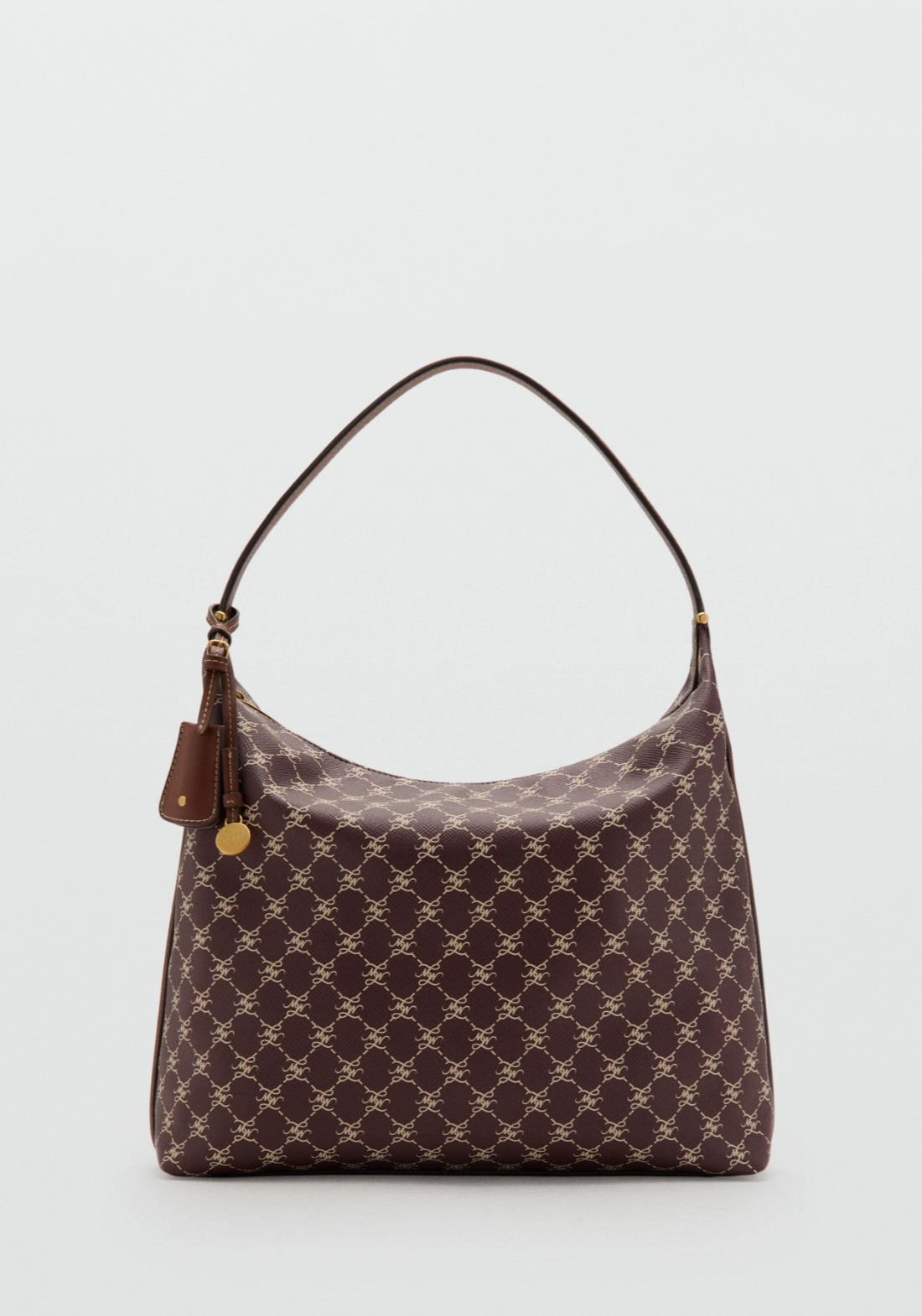 Medium Shoulder Bag With Logo Print - Burgundy