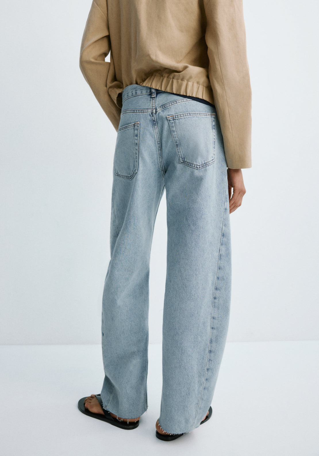 Mid Rise Balloon Jeans - Denim Blue
