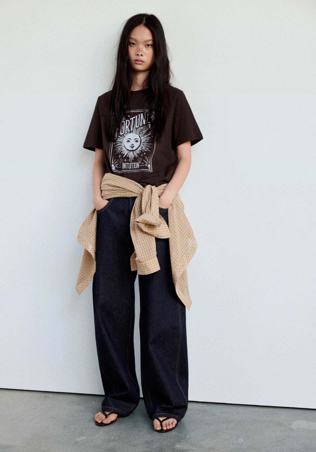 Printed Cotton T-Shirt - Brown