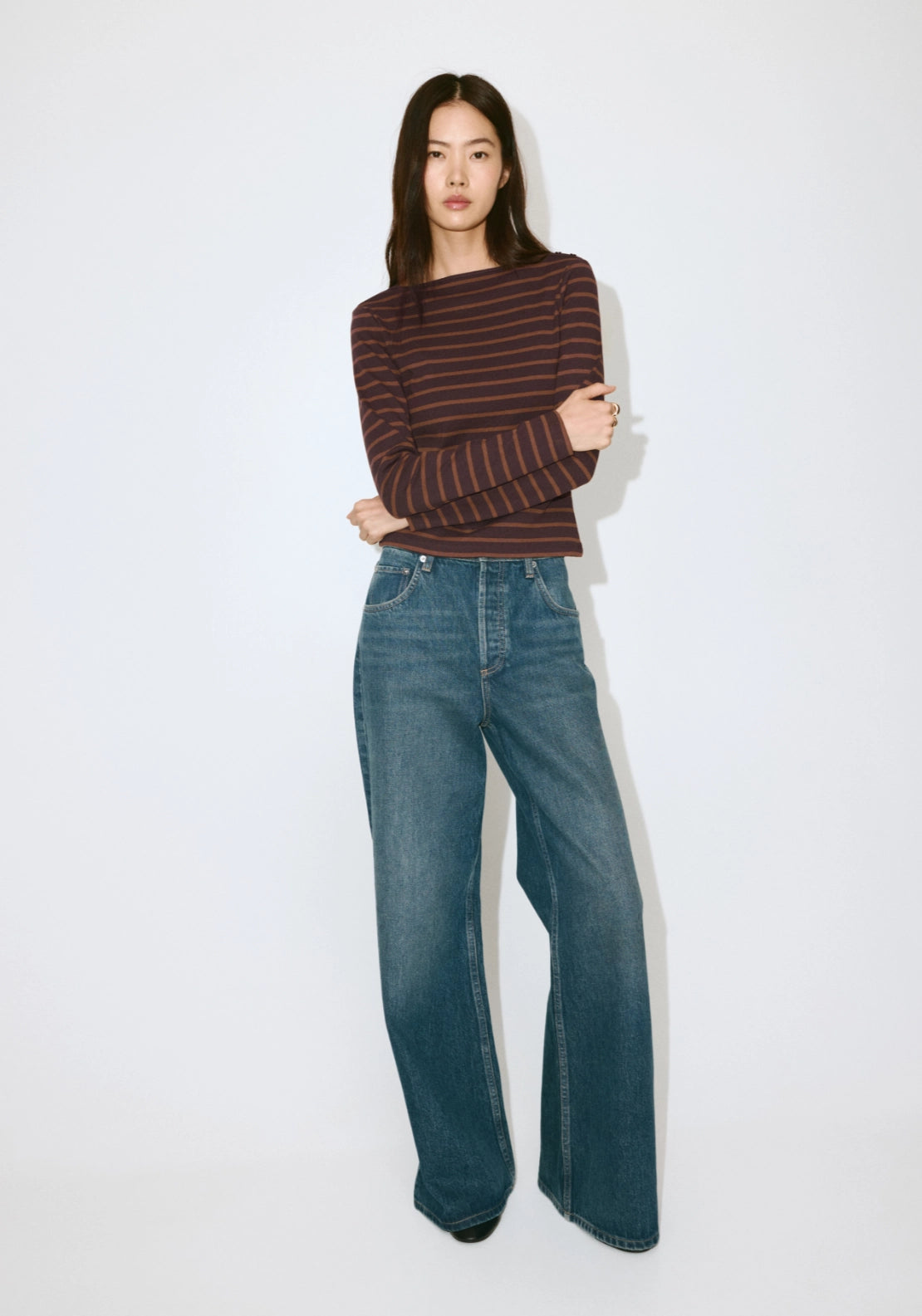 Striped Cotton T-Shirt - Cream
