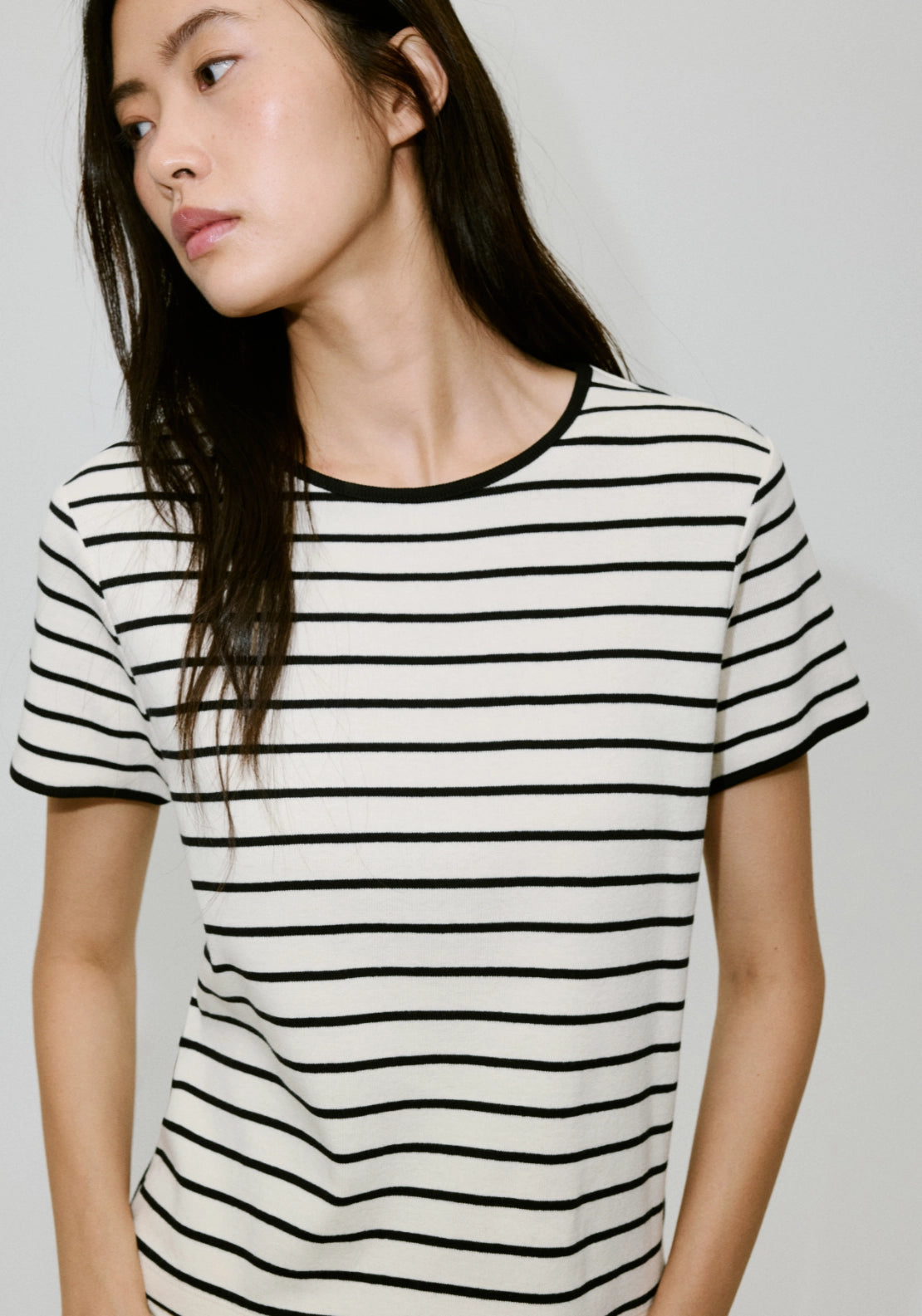 Cotton T-Shirt With Contrasting Trim - Black &amp; White