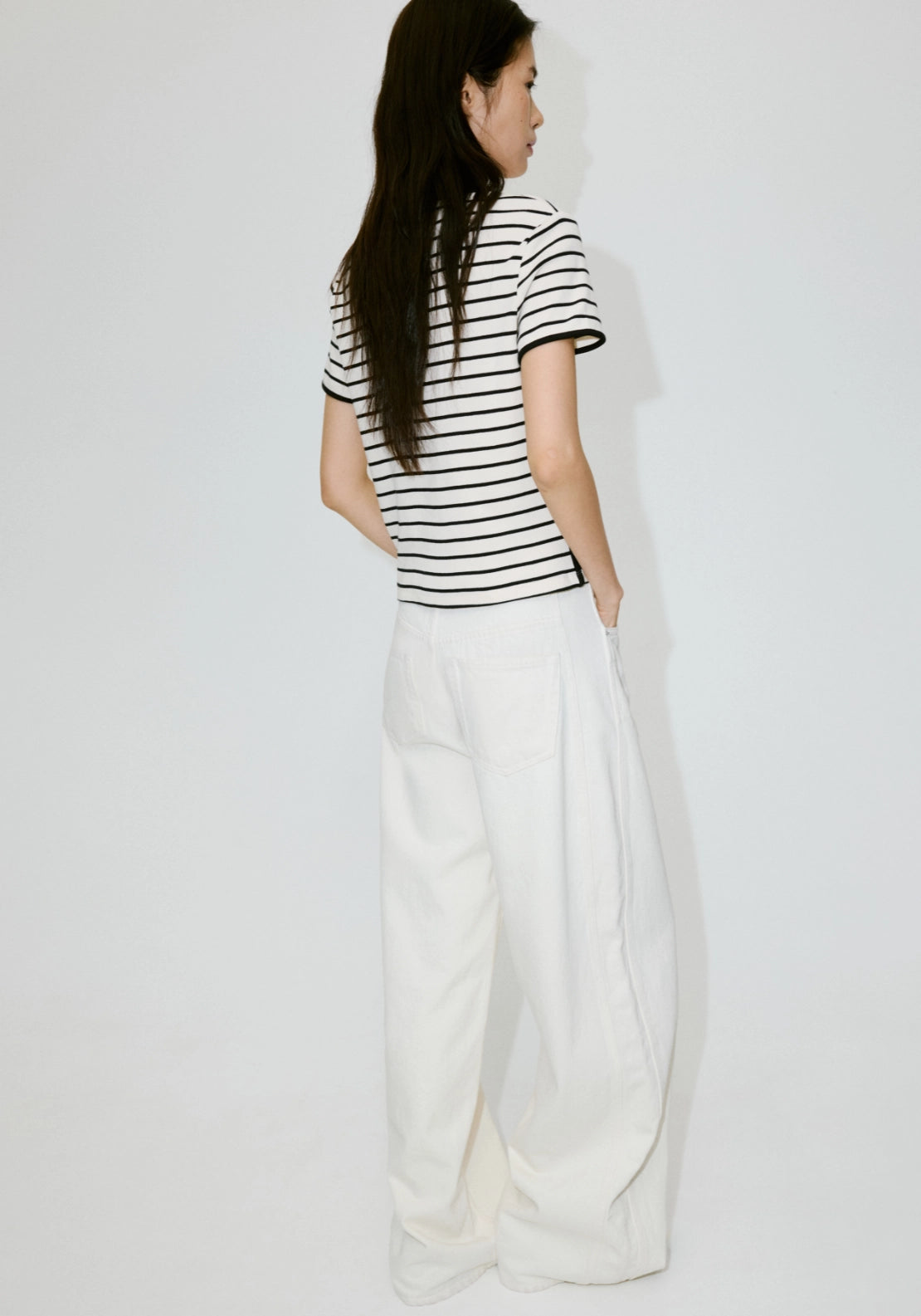 Cotton T-Shirt With Contrasting Trim - Black &amp; White