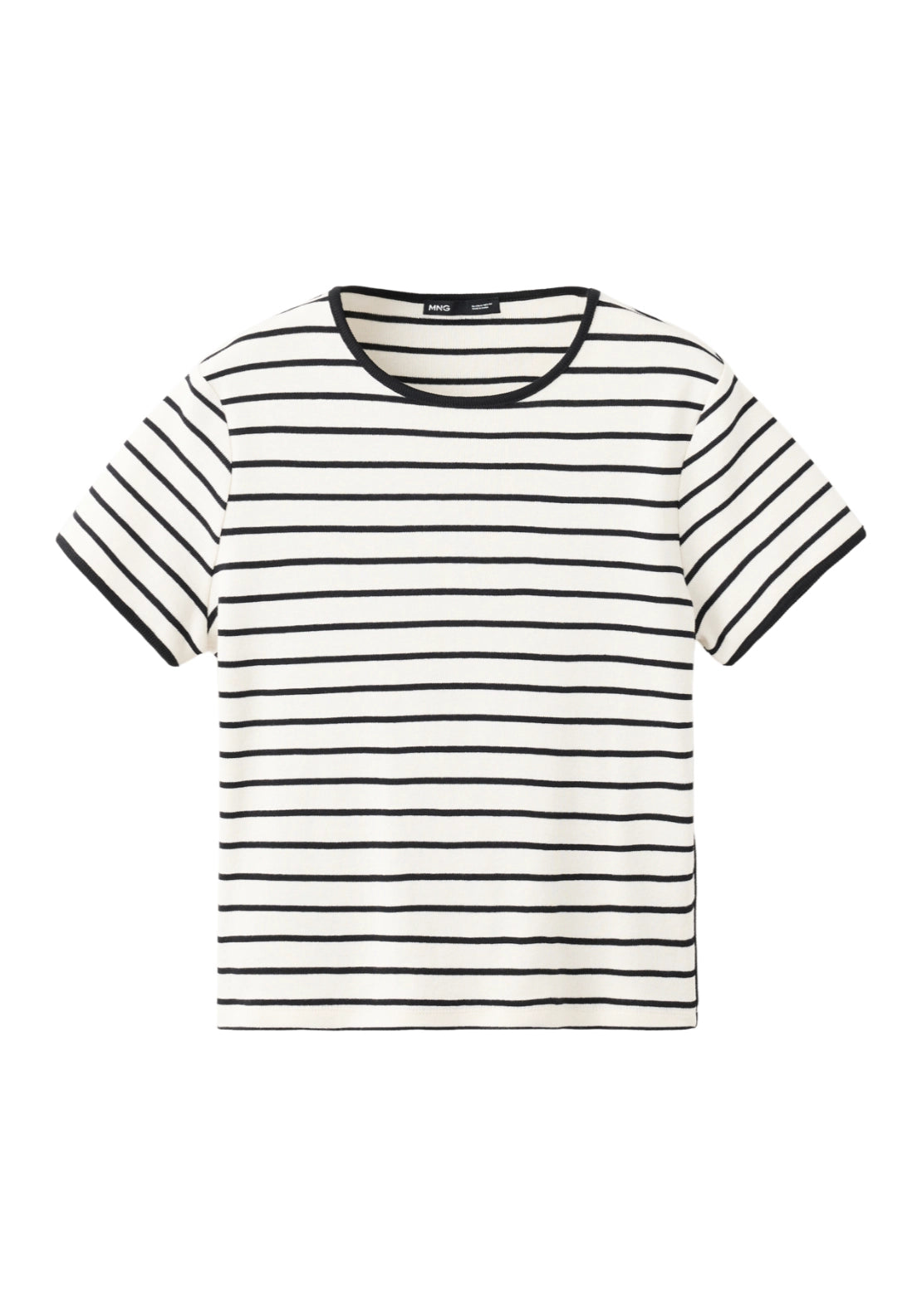 Cotton T-Shirt With Contrasting Trim - Black &amp; White