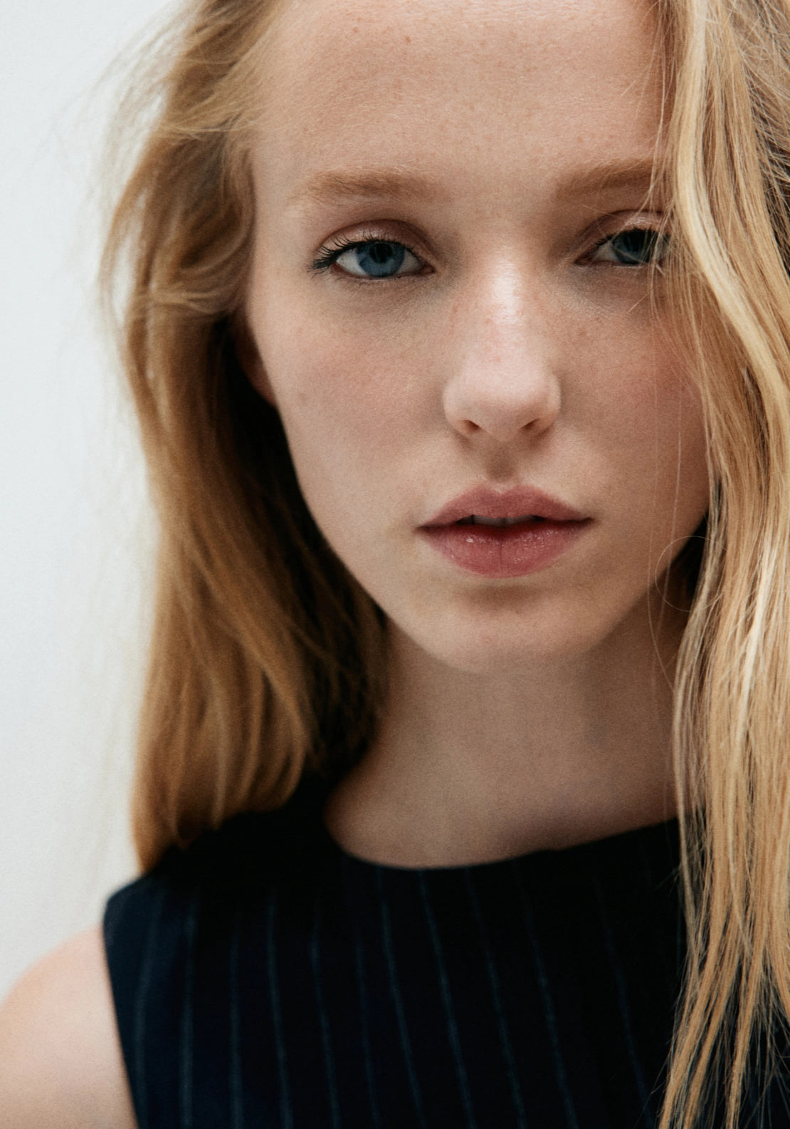 Pinstripe Boat Neck Top - Blue