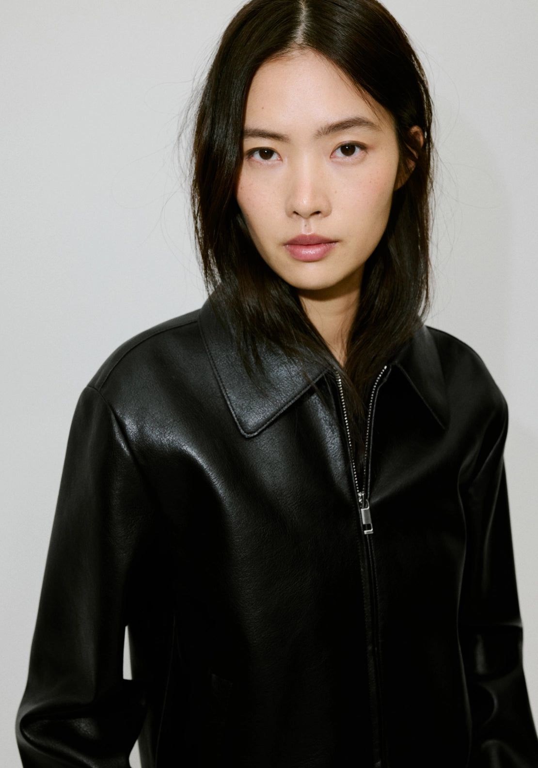 Sabina Jacket With Pockets Faux Leathers - Black