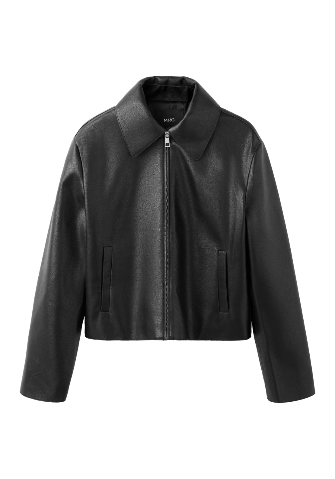 Sabina Jacket With Pockets Faux Leathers - Black