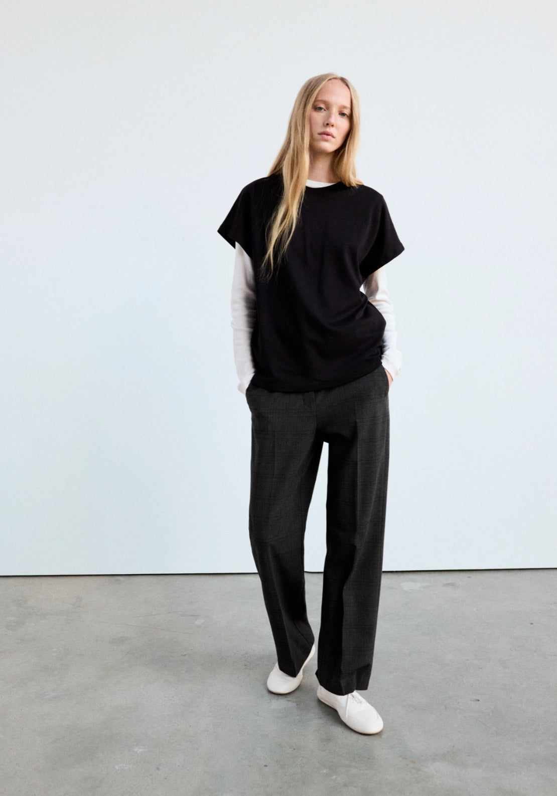 Straight Smart Trousers - Black