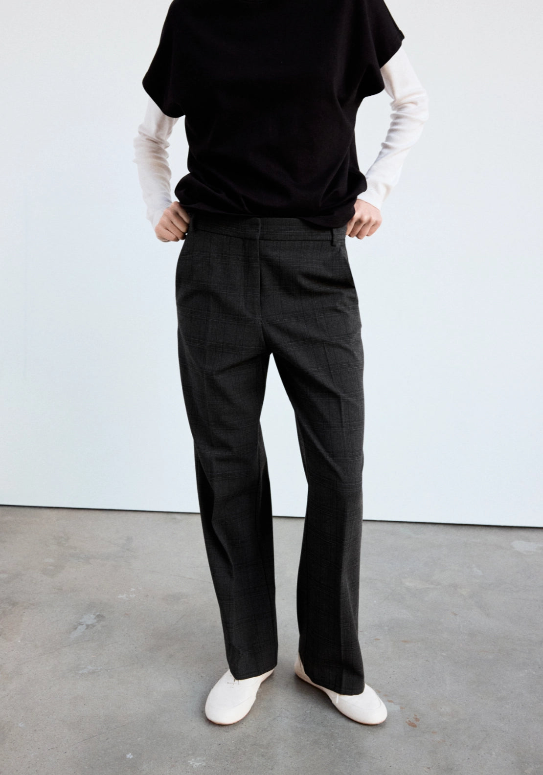 Straight Smart Trousers - Black