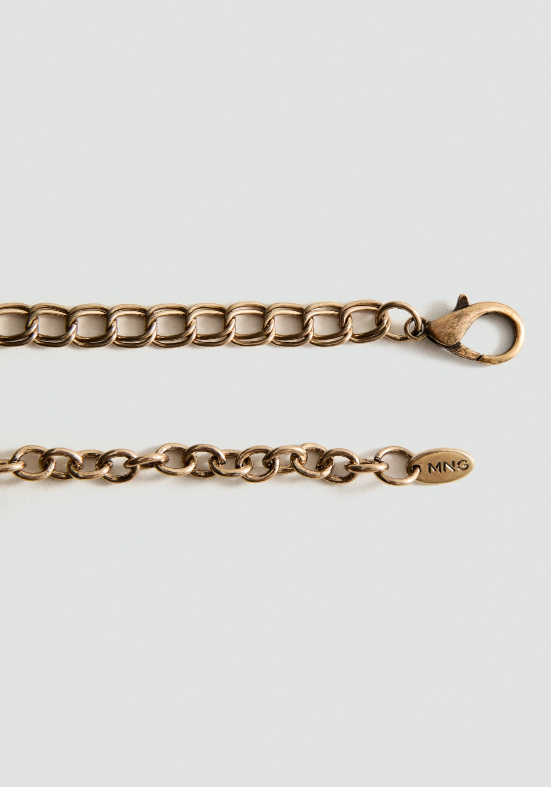 Double Strand Necklace With Bead Detail - Gold