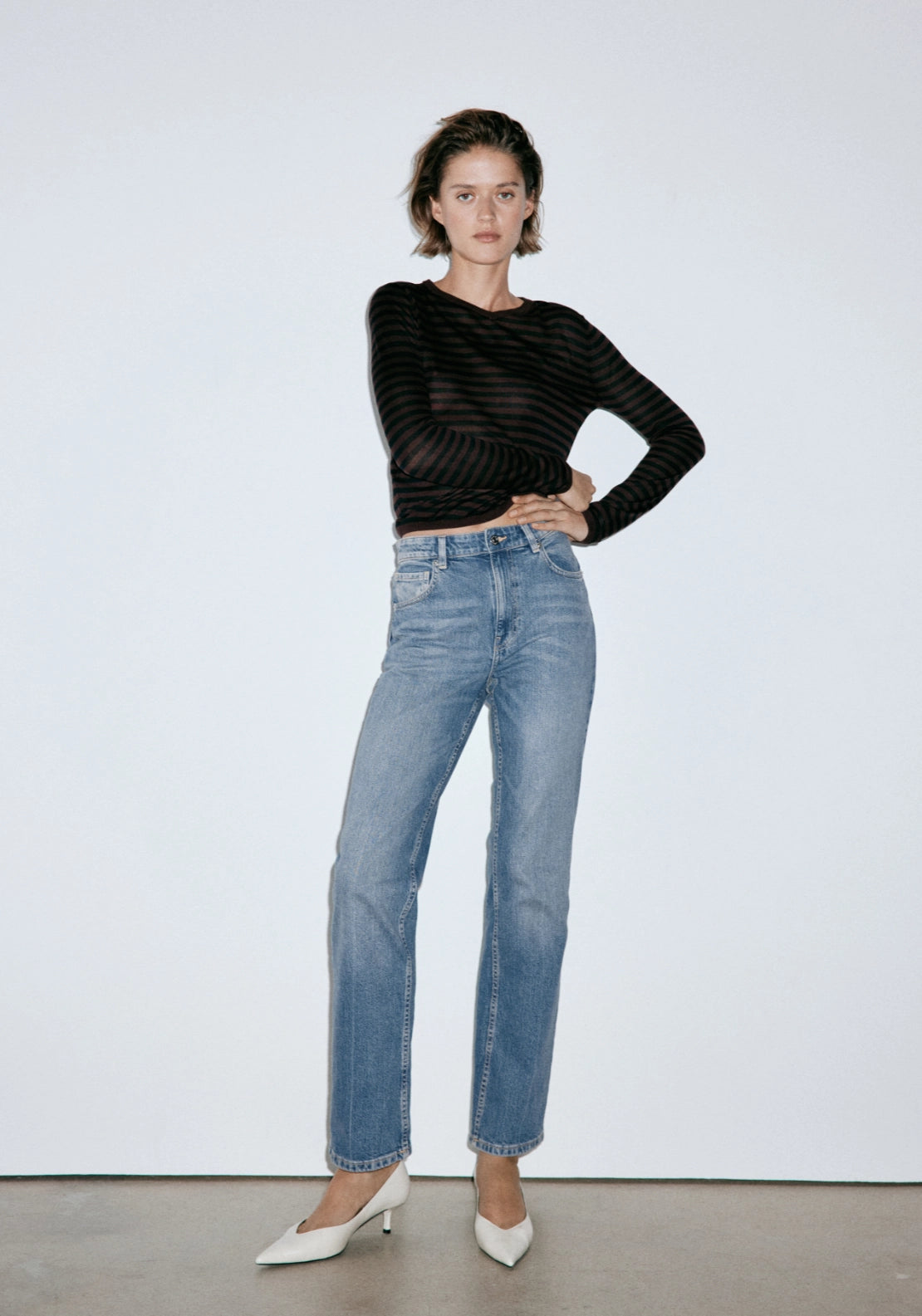 Slim Fit High Waist Jeans - Denim Blue