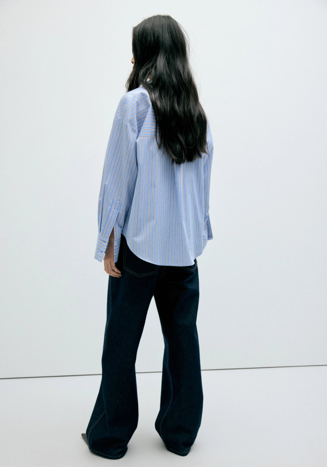 Striped Straight Shirt - Blue