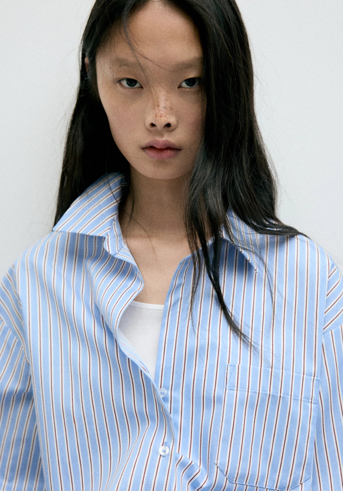 Striped Straight Shirt - Blue
