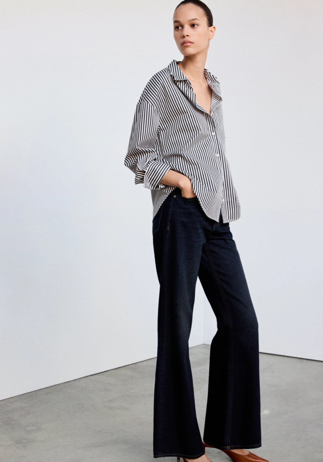 Striped Straight Shirt - Blue