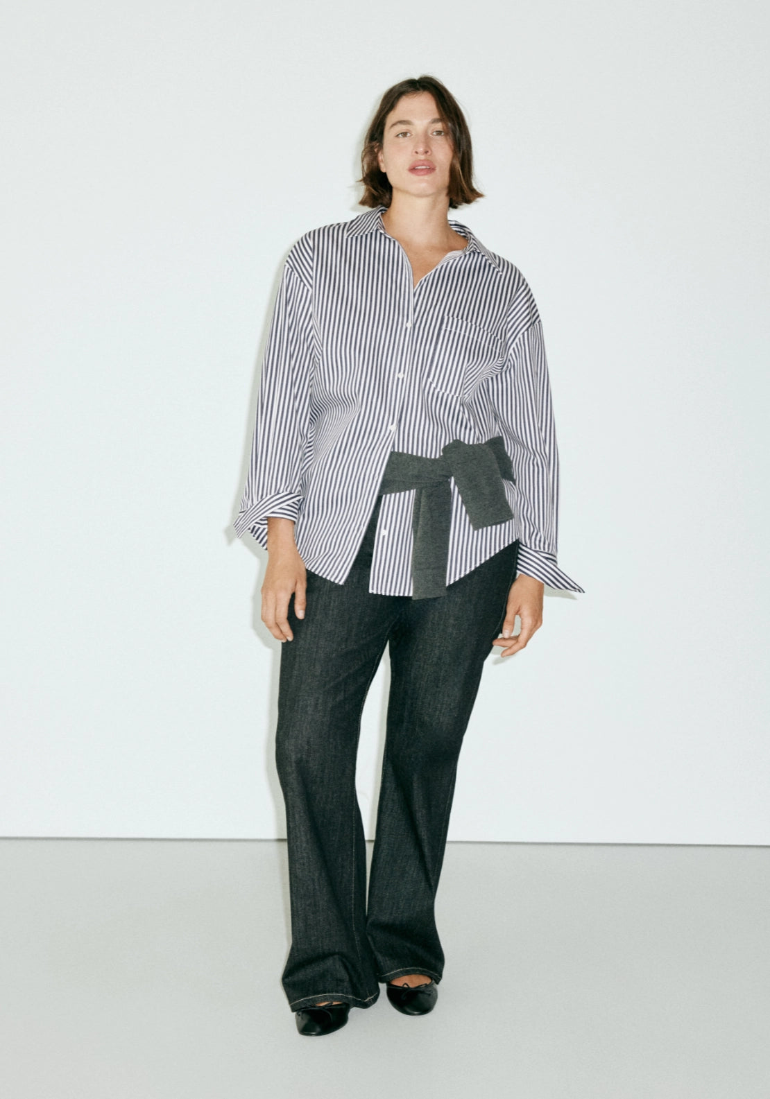 Striped Straight Shirt - Blue