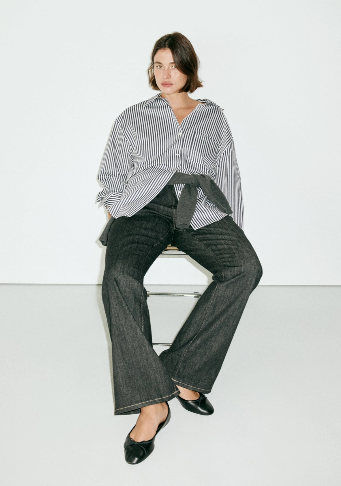 Striped Straight Shirt - Blue