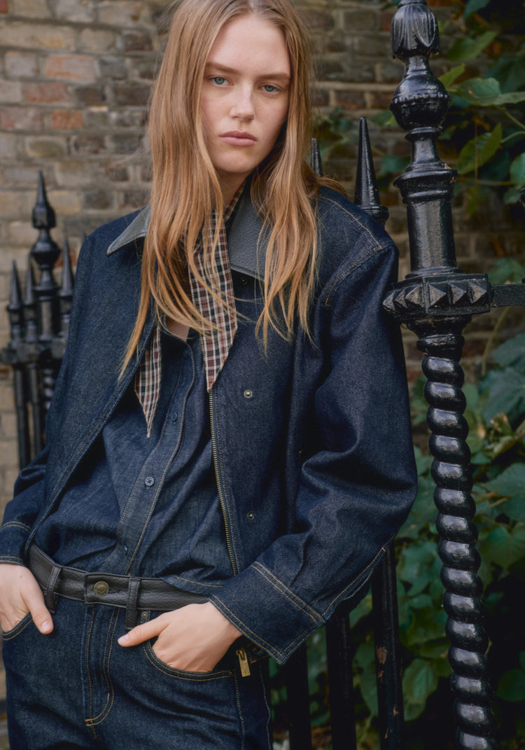 Denim Bomber Jacket - Blue