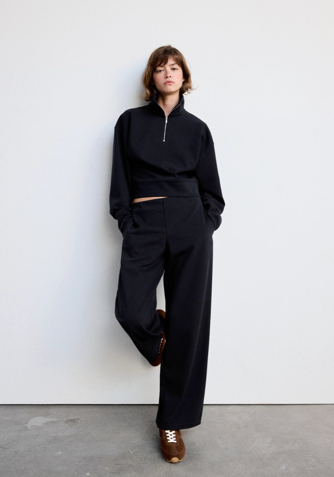 Turtleneck Sweatshirt With Zip - Blue