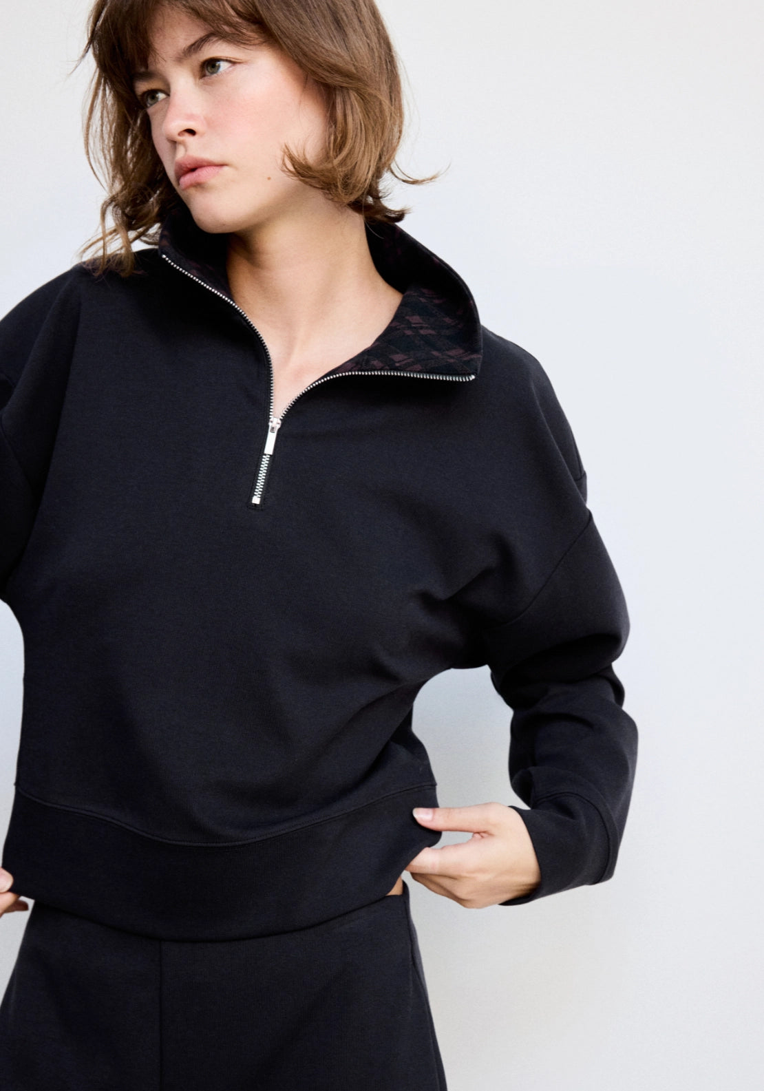 Turtleneck Sweatshirt With Zip - Blue