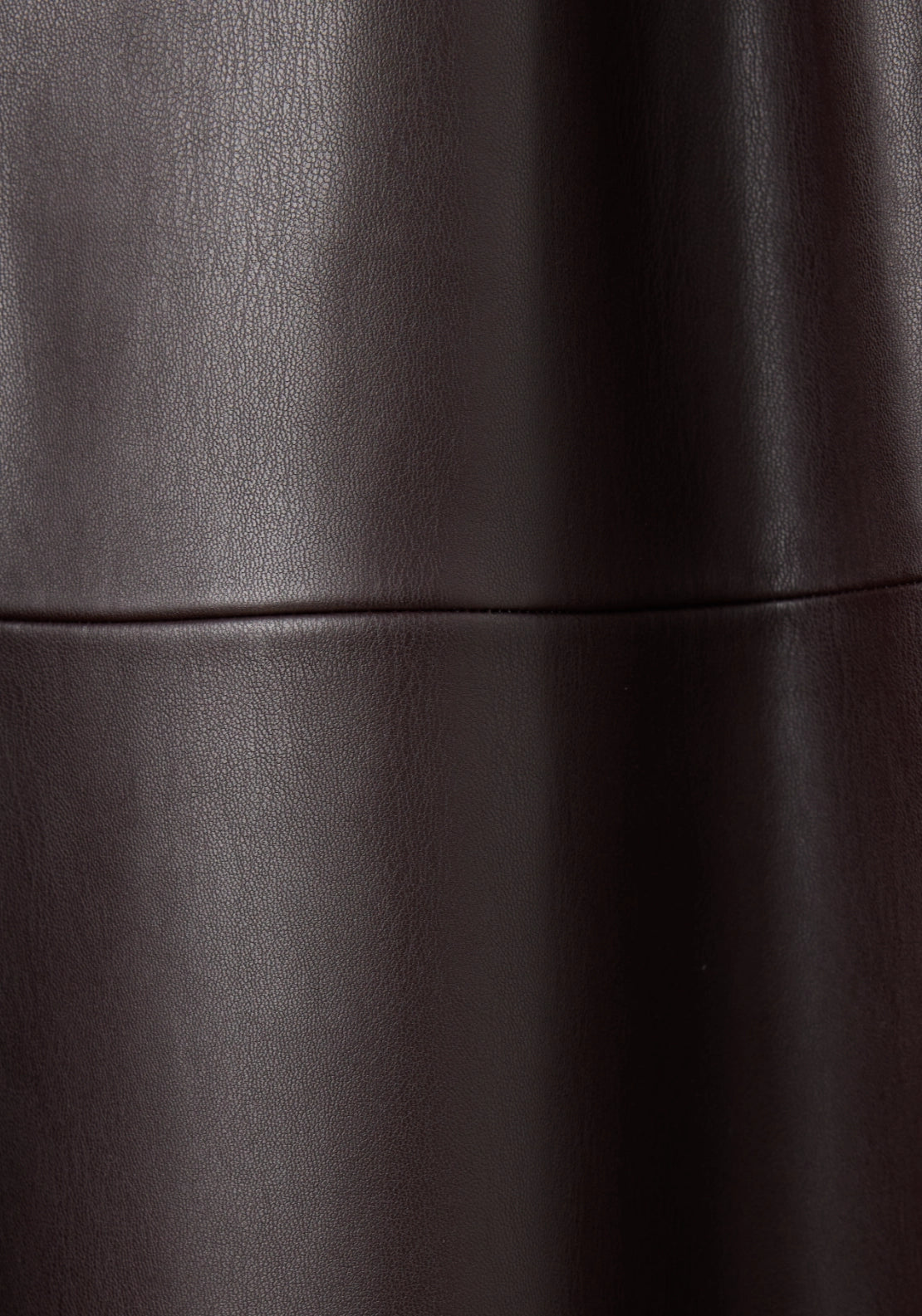 Faux Leather A Line Skirt - Brown