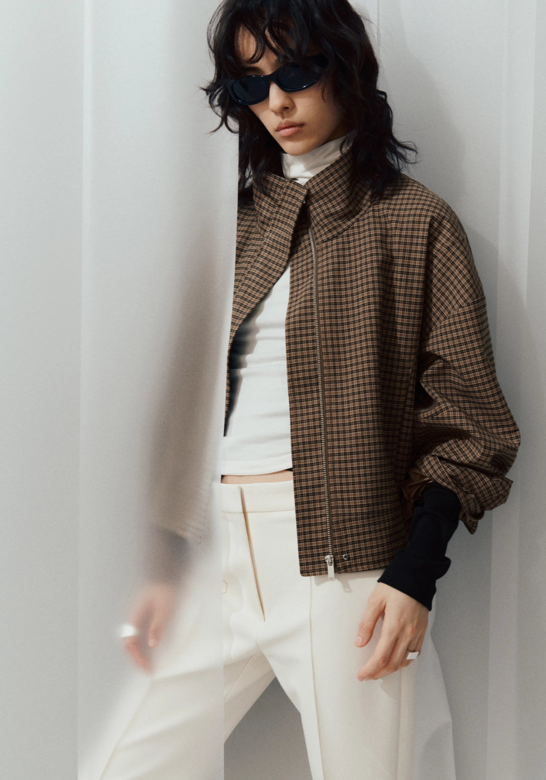 Lightweight Print Jacket - Brown