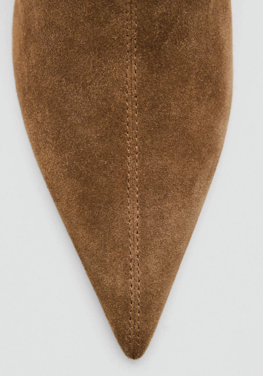 Suede Effect Ankle Boots With Ruched Detail - Brown