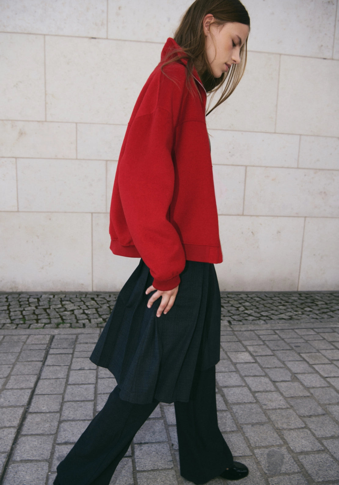 Aura Red &amp; Blue College Jacket - Red