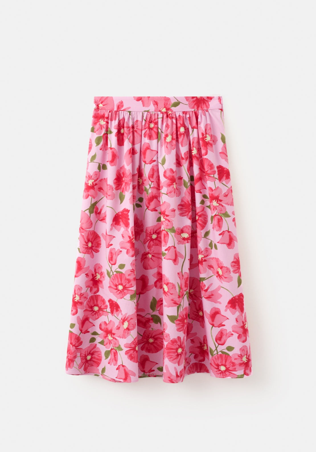 Midi Skirt 100% Cotton - Pink