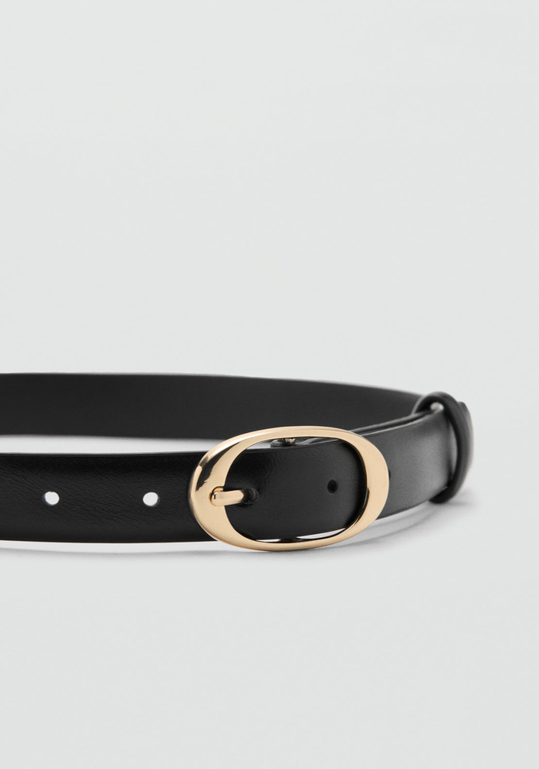 Oval Buckle Belt - Black