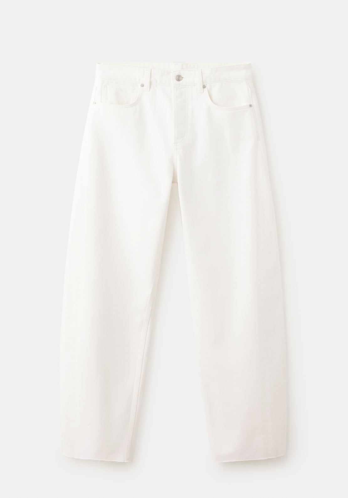Mid Rise Balloon Jeans - Cream