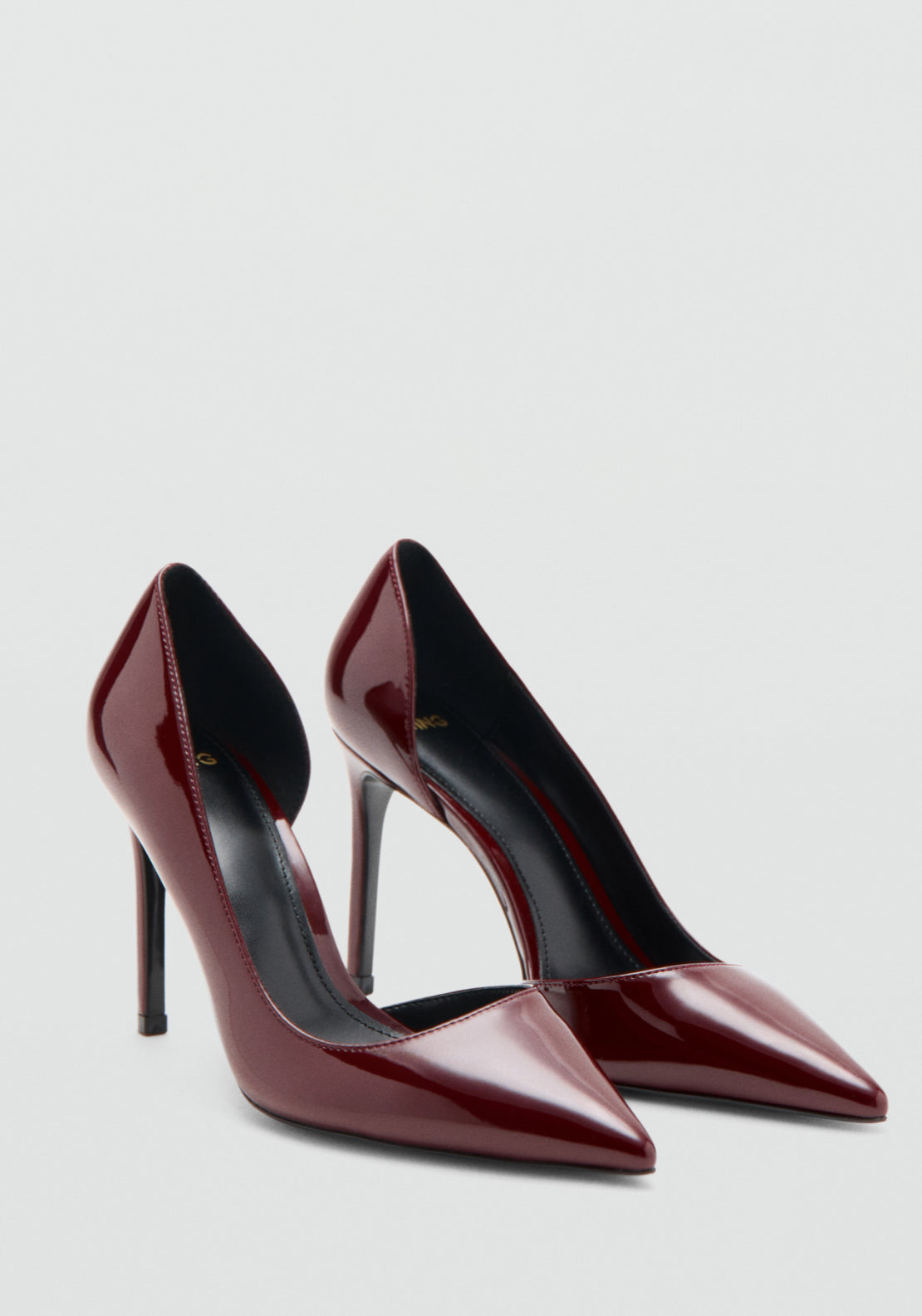 Mango Pointed High Heeled Shoes - Burgundy 2 Shaws Department Stores