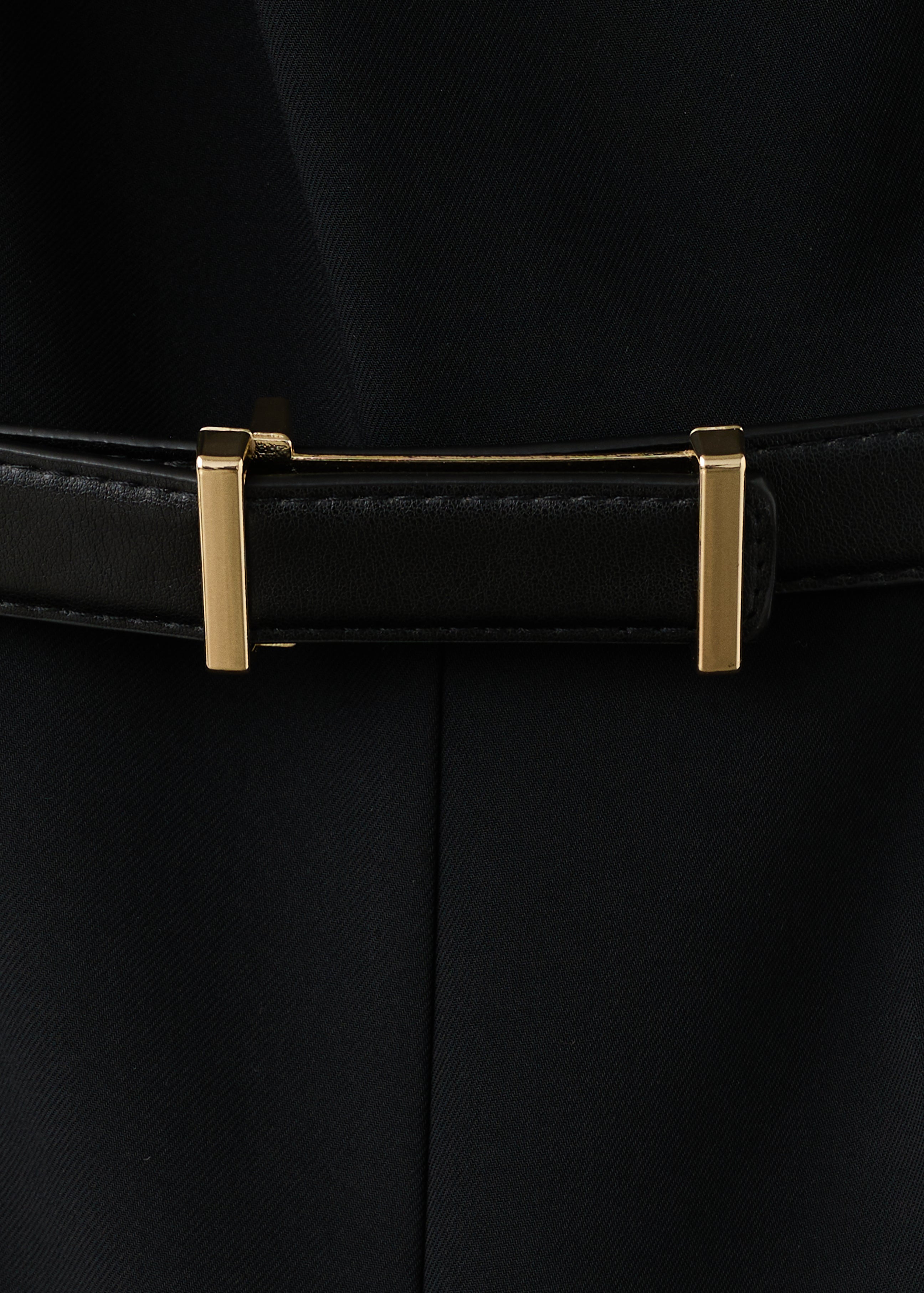 Straight Fit Boat Neck Jumpsuit With Belt - Black