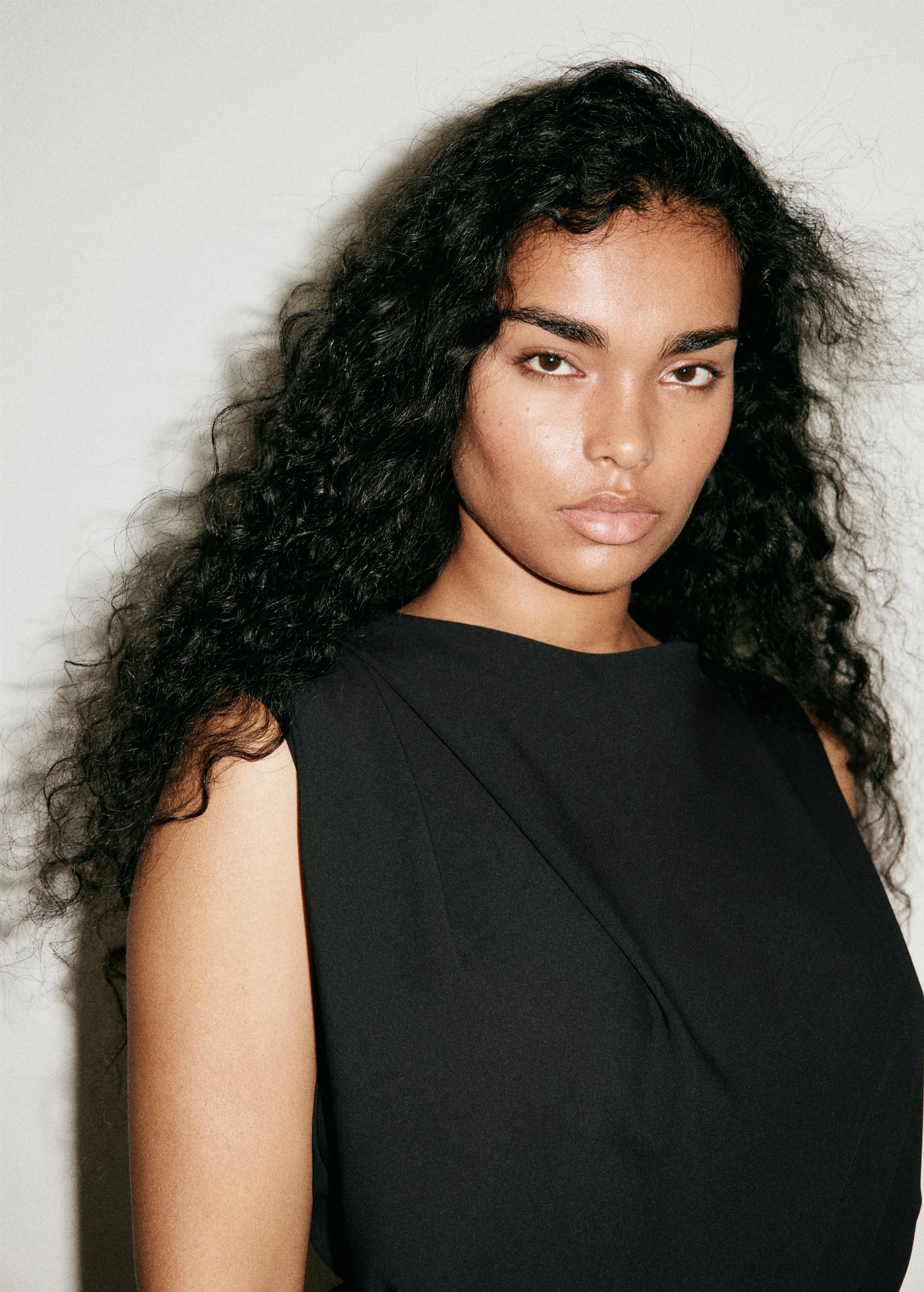 Straight Fit Boat Neck Jumpsuit With Belt - Black