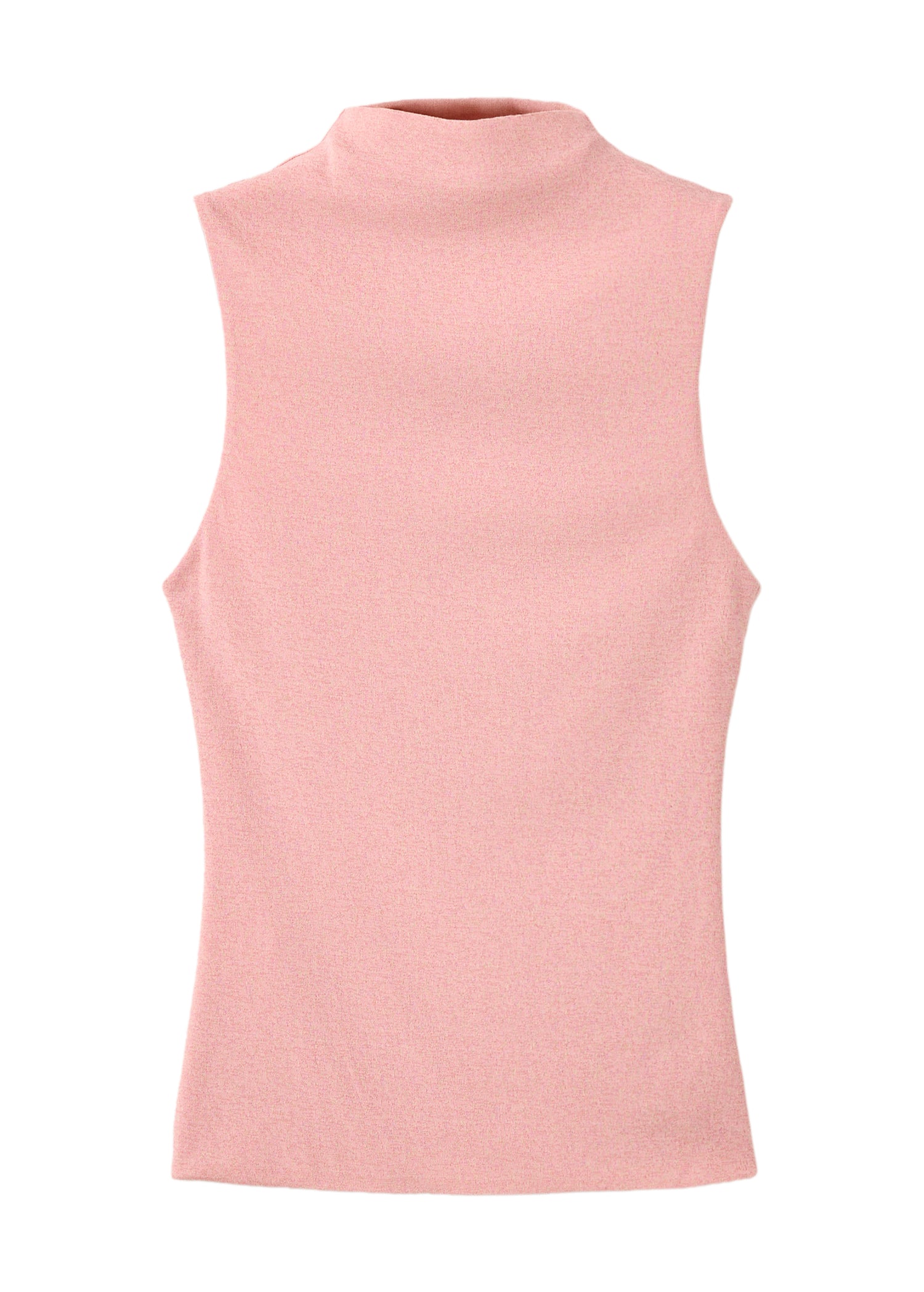 Fitted Fine Knit Sleeveless Top - Pink