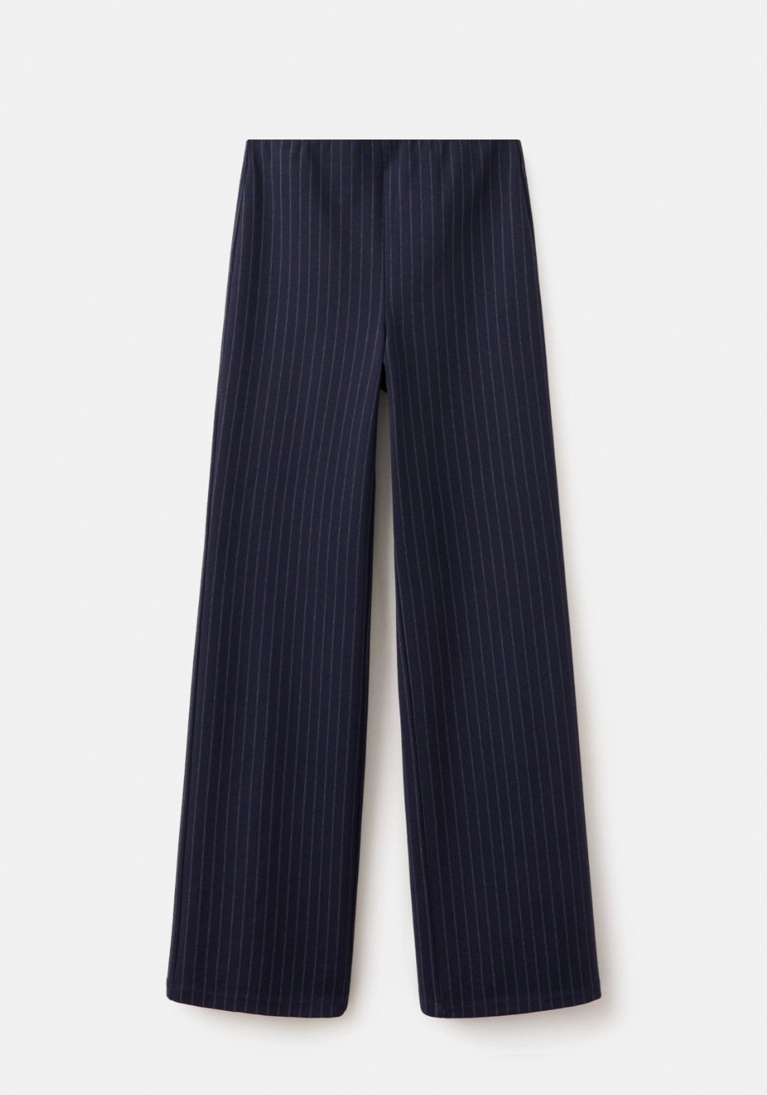 Straight Leg Trousers With Seam Detailing - Blue